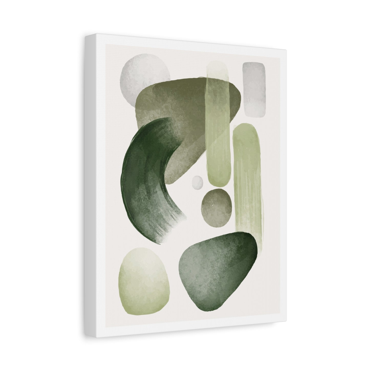 Olive Green Art Set 1.2- Matte Canvas Decor with Minimalist Leaf Design
