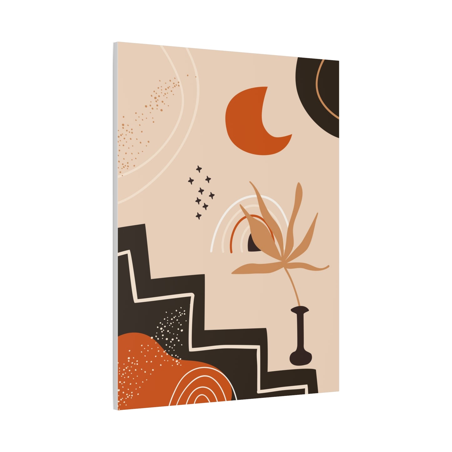 Boheme Luna  Art Set 1.2 - Matte Canvas Decor with Minimalist Leaf Design
