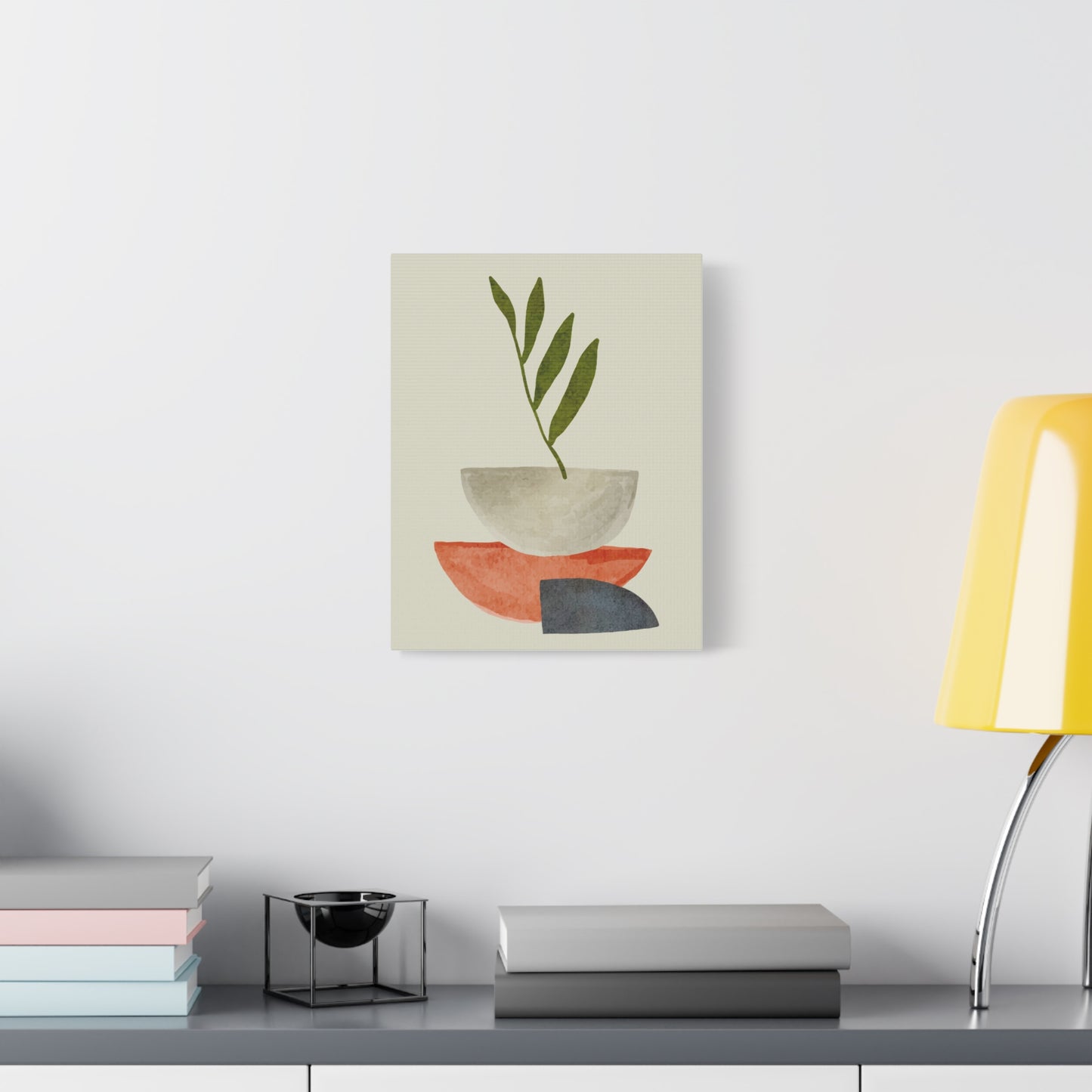 Flower Wall Art Set 1.3 - Matte Canvas Decor with Minimalist Leaf Design