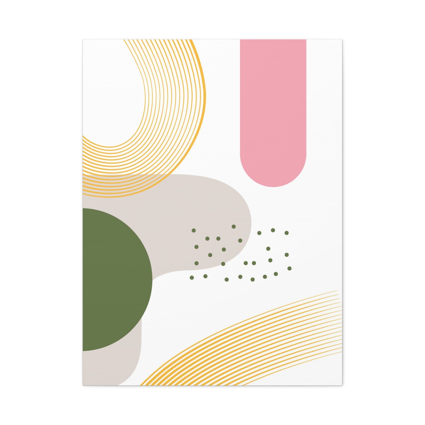 Minimal Geo Art Set 1.2 - Matte Canvas Decor with Minimalist Leaf Design