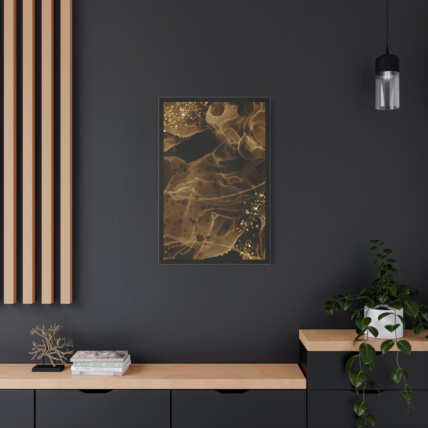 Ash Dust Art Set 1.2 - Matte Canvas Decor with Minimalist Leaf Design