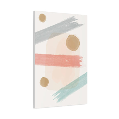 Pastel Pulse Art Set 1.1 - Matte Canvas Decor with Minimalist Leaf Design