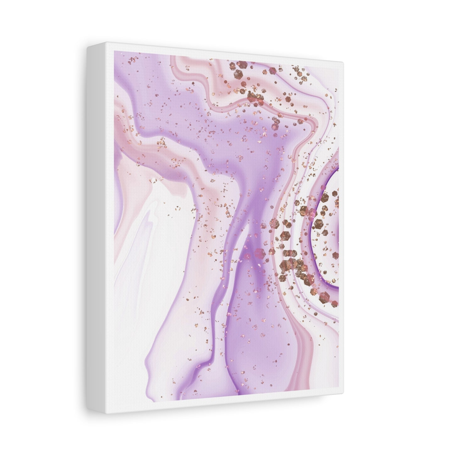Blush Pink Marble Wall Art Set 1.2 - Matte Canvas Decor with Minimalist Leaf Design