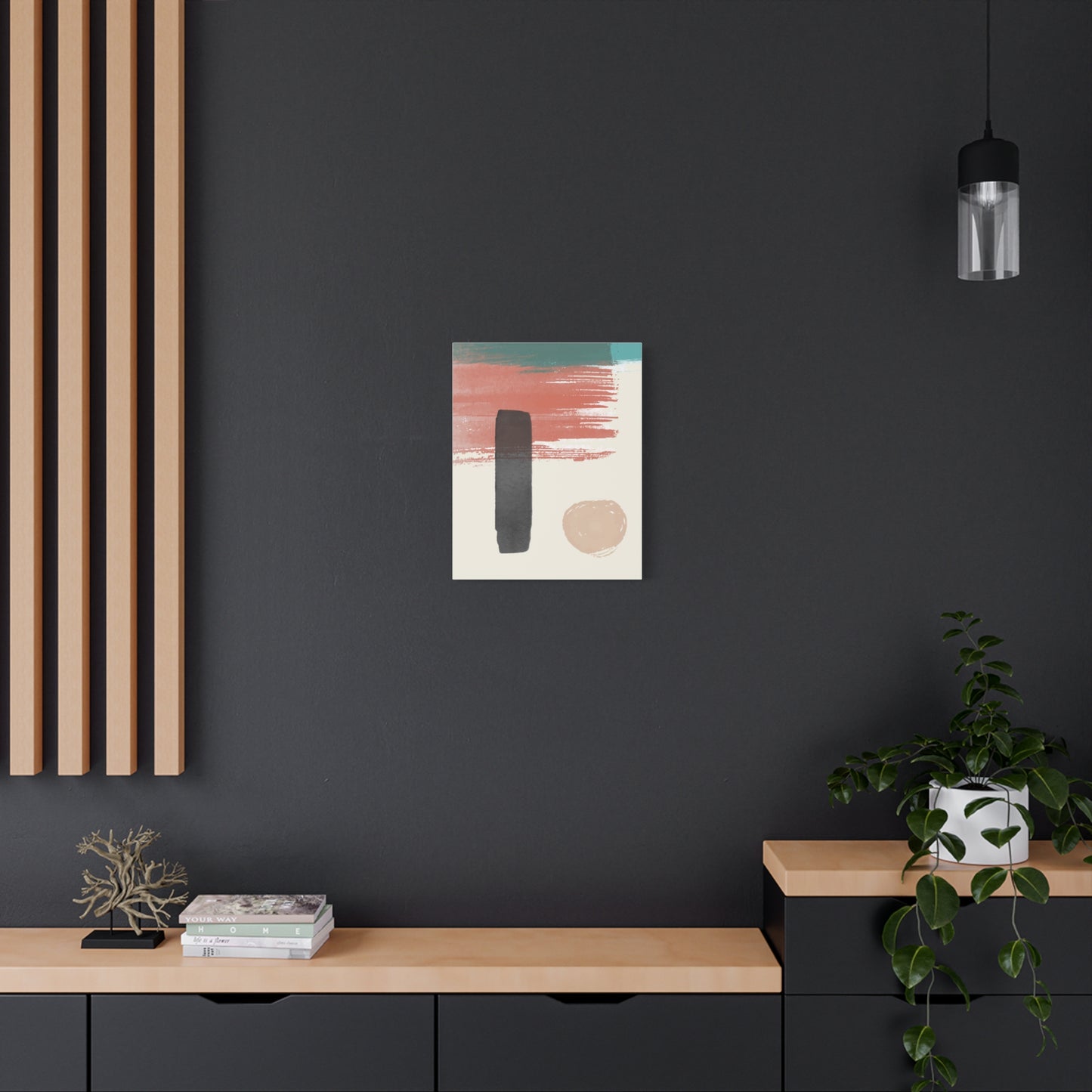 Soft Dune Palette Art 1.2 - Matte Canvas Decor with Minimalist Leaf Design