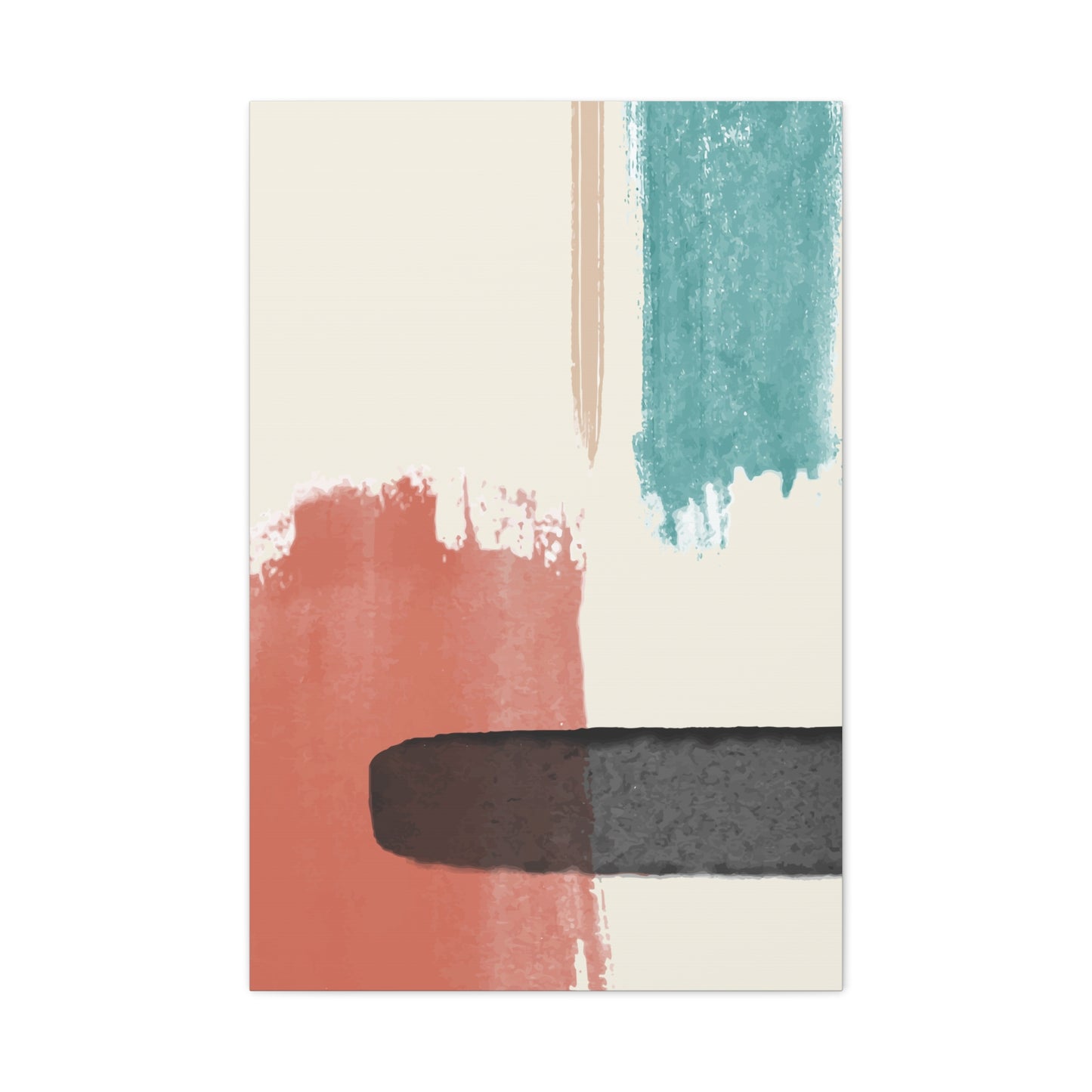 Soft Dune Palette Art 1.1 - Matte Canvas Decor with Minimalist Leaf Design