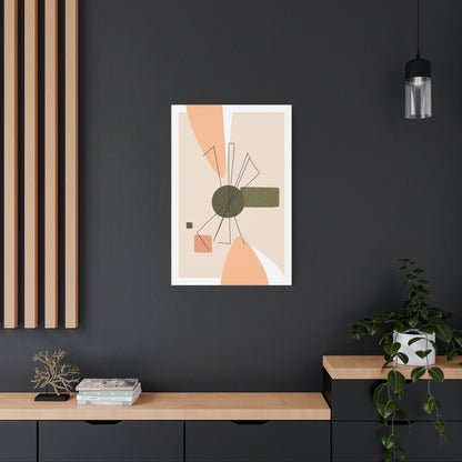 Minimal Pink Line Art Set 1.3 - Matte Canvas Decor with Minimalist Leaf Design