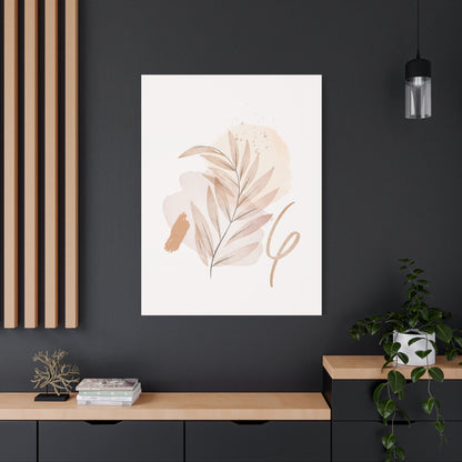 Abstract Earthy Florals Art Set 1.3- Matte Canvas Decor with Minimalist Leaf Design