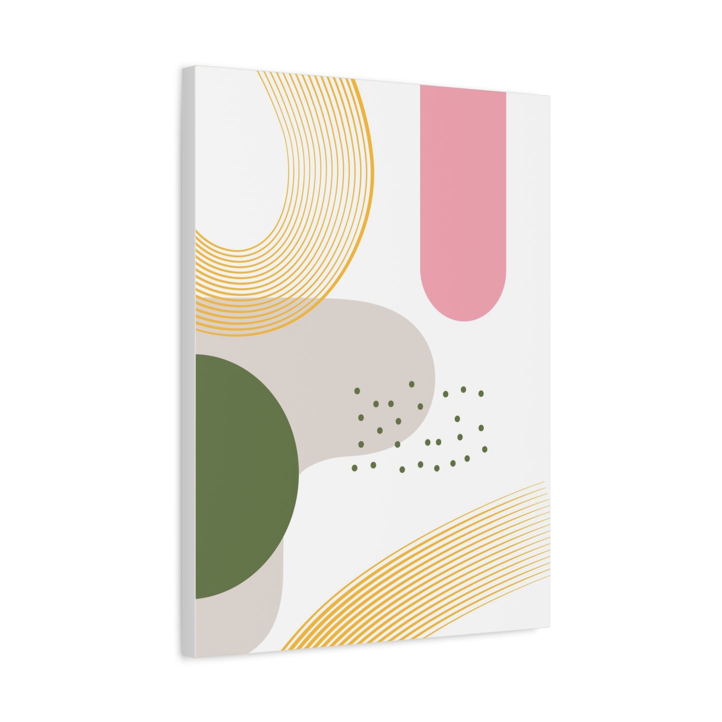 Minimal Geo Art Set 1.2 - Matte Canvas Decor with Minimalist Leaf Design