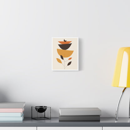 Lunar Bloom Art Set 1.2 - Matte Canvas Decor with Minimalist Leaf Design