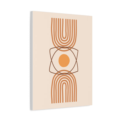 Petal Village Art 1.2 - Matte Canvas Decor with Minimalist Leaf Design