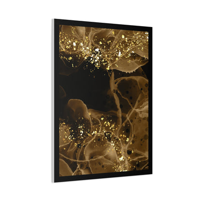 Gold Dust Art Set 1.3 - Matte Canvas Decor with Minimalist Leaf Design