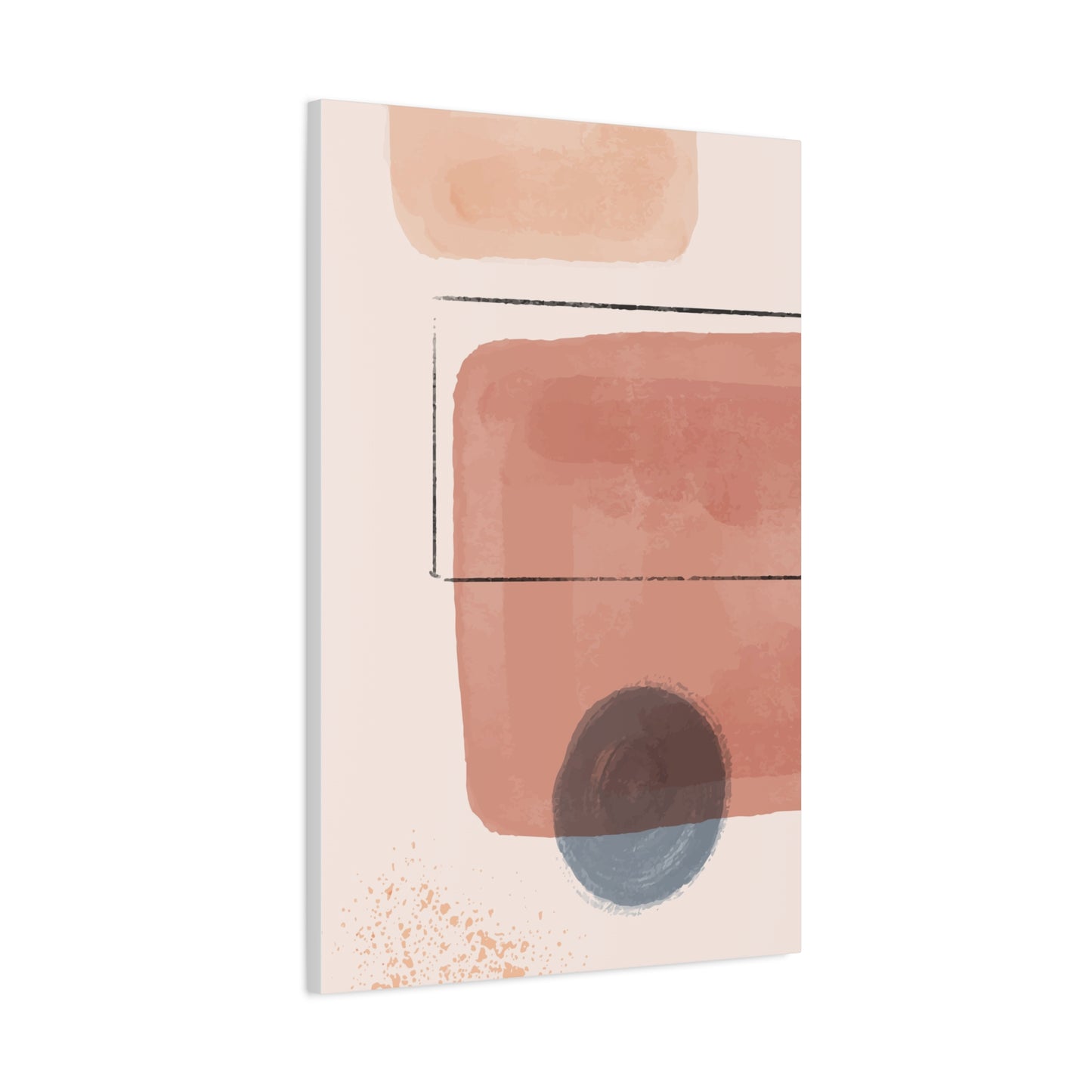 Pink Water Minimal Art Set 1.2 - Matte Canvas Decor with Minimalist Leaf Design