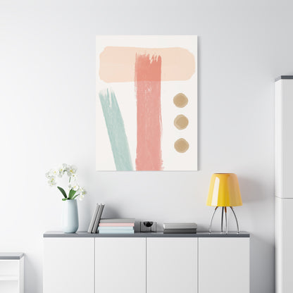 Pastel Pulse Art Set 1.3- Matte Canvas Decor with Minimalist Leaf Design