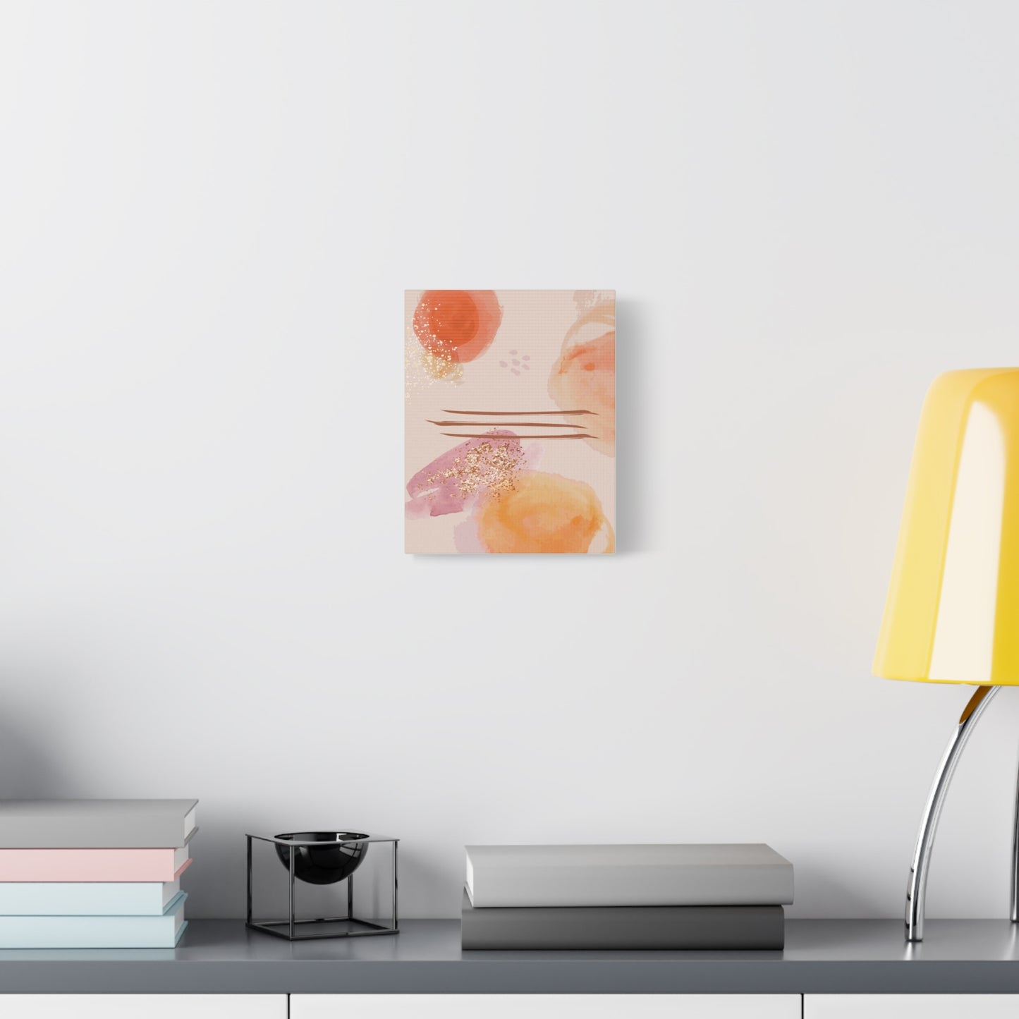 Sunlit Spark Art Set 1.1 - Matte Canvas Decor with Minimalist Leaf Design