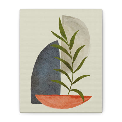 Flower Wall Art Set 1.2 - Matte Canvas Decor with Minimalist Leaf Design
