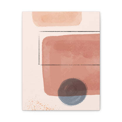 Pink Water Minimal Art Set 1.2 - Matte Canvas Decor with Minimalist Leaf Design