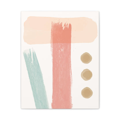 Pastel Pulse Art Set 1.3- Matte Canvas Decor with Minimalist Leaf Design