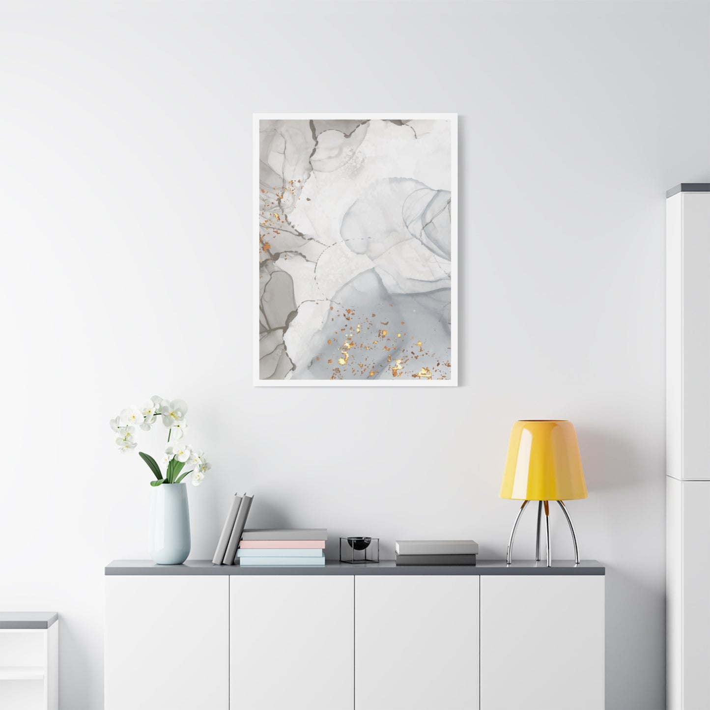 Ash Dust Art Set 1.3 - Matte Canvas Decor with Minimalist Leaf Design