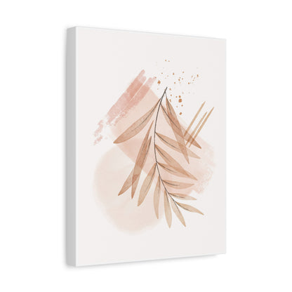 Abstract Earthy Florals Art Set 1.1 - Matte Canvas Decor with Minimalist Leaf Design