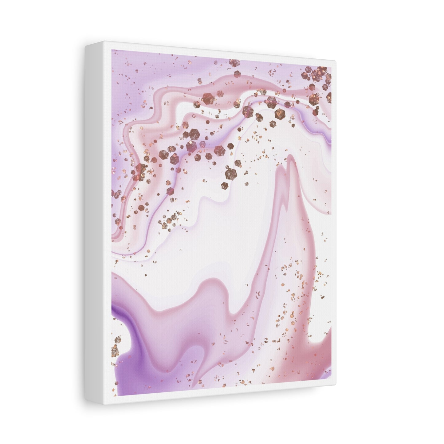 Blush Pink Marble Wall Art Set 1.1 - Matte Canvas Decor with Minimalist Leaf Design