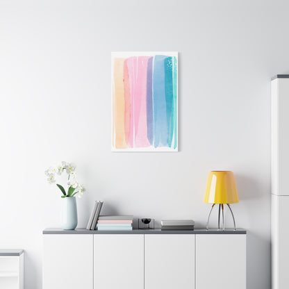 Soft Watercolor Color Set 1.3- Matte Canvas Decor with Minimalist Leaf Design