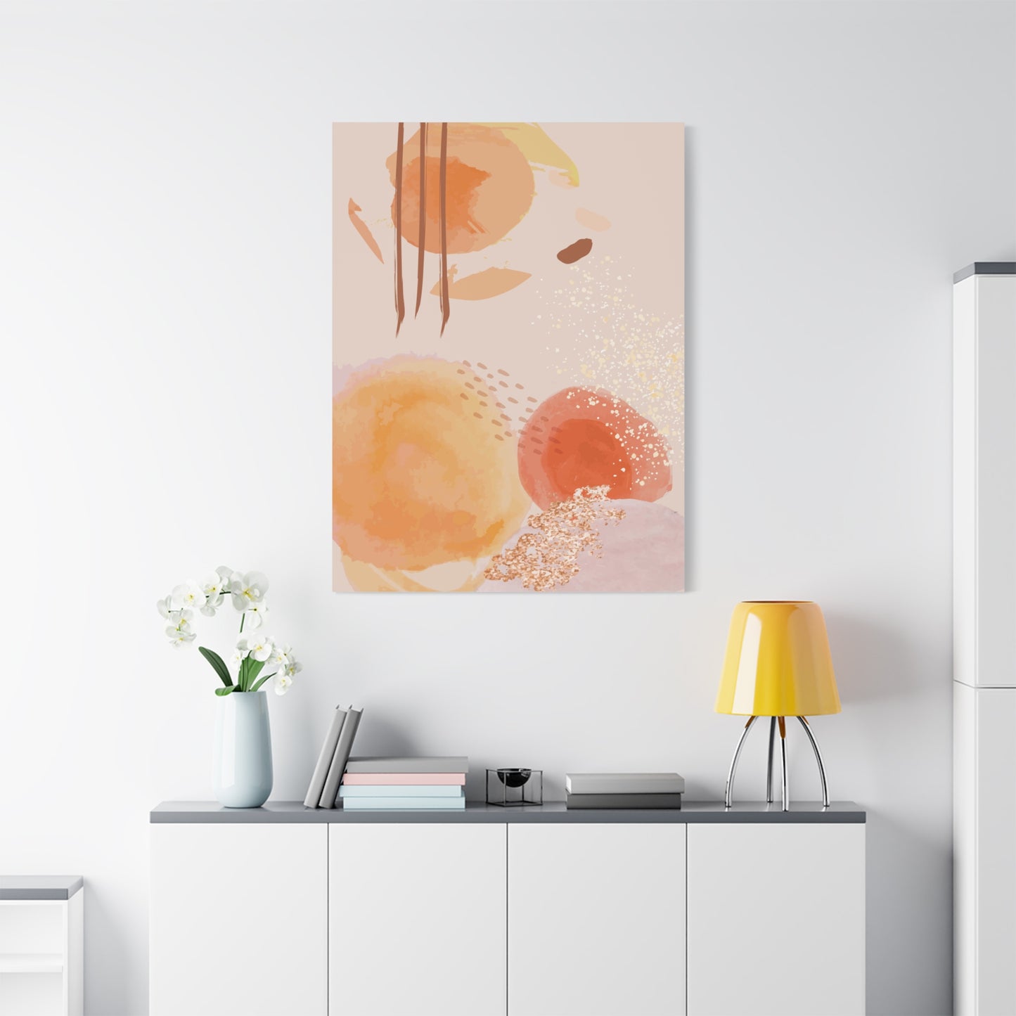 Sunlit Spark Art Set 1.3 - Matte Canvas Decor with Minimalist Leaf Design