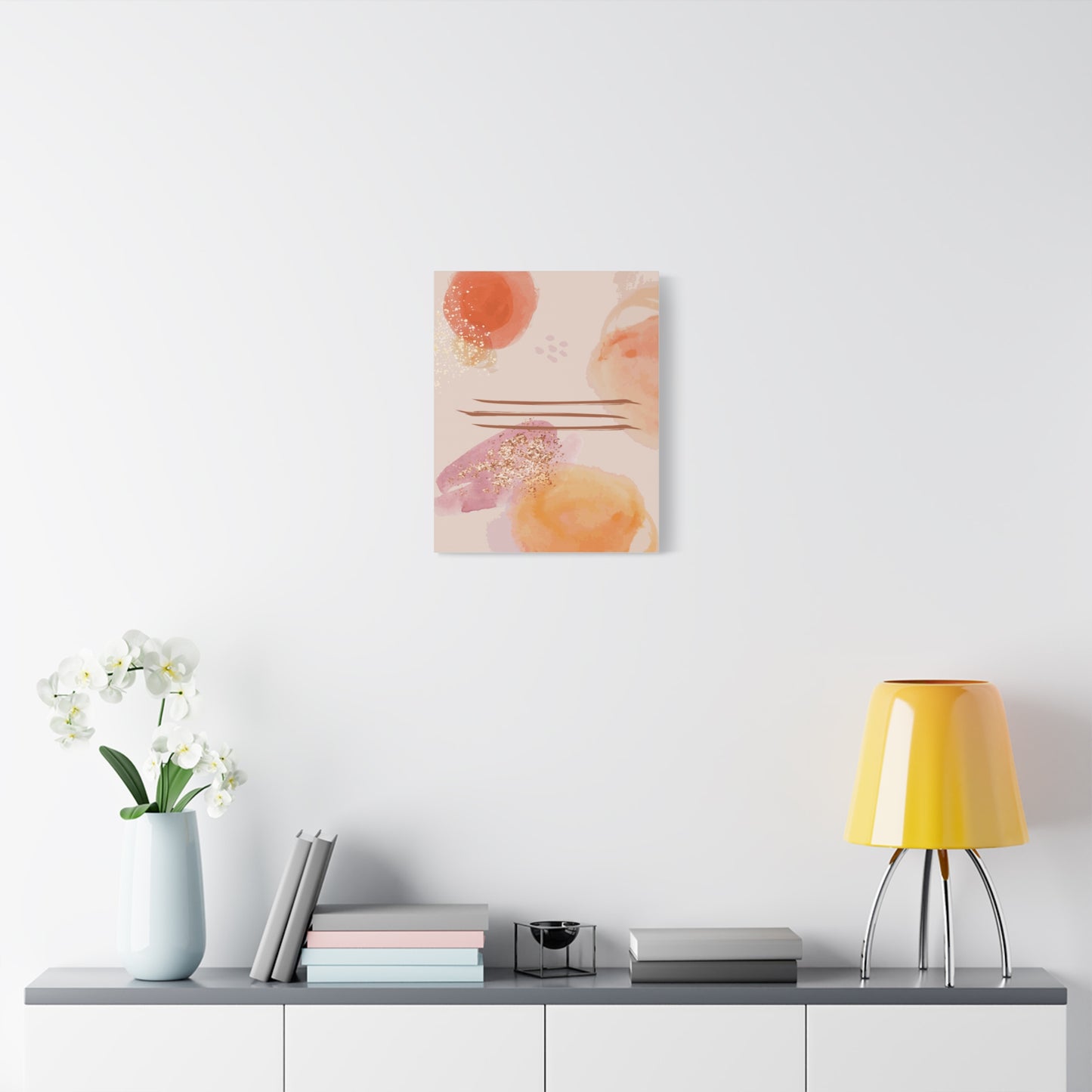 Sunlit Spark Art Set 1.1 - Matte Canvas Decor with Minimalist Leaf Design