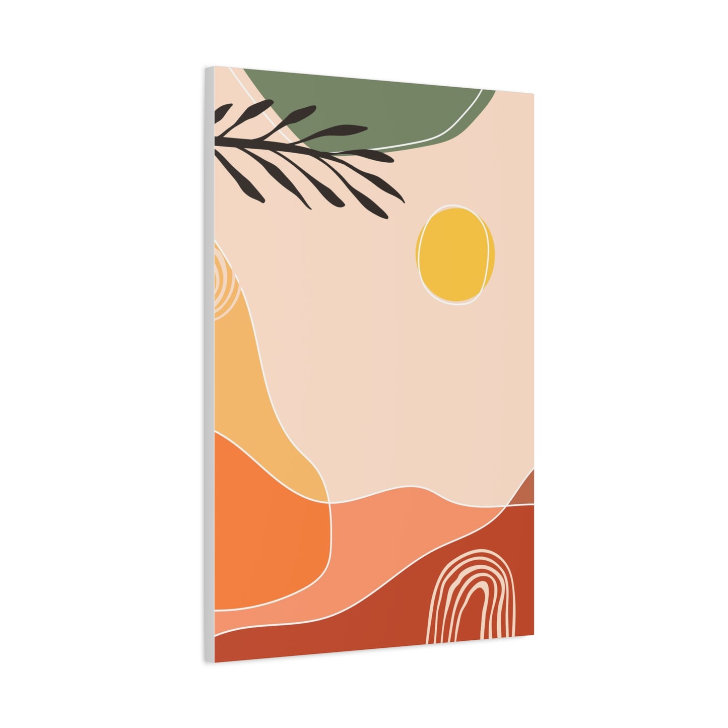 Sunway Minimal Art Set 1.2 - Matte Canvas Decor with Minimalist Leaf Design