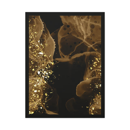 Gold Dust Art Set 1.1 - Matte Canvas Decor with Minimalist Leaf Design