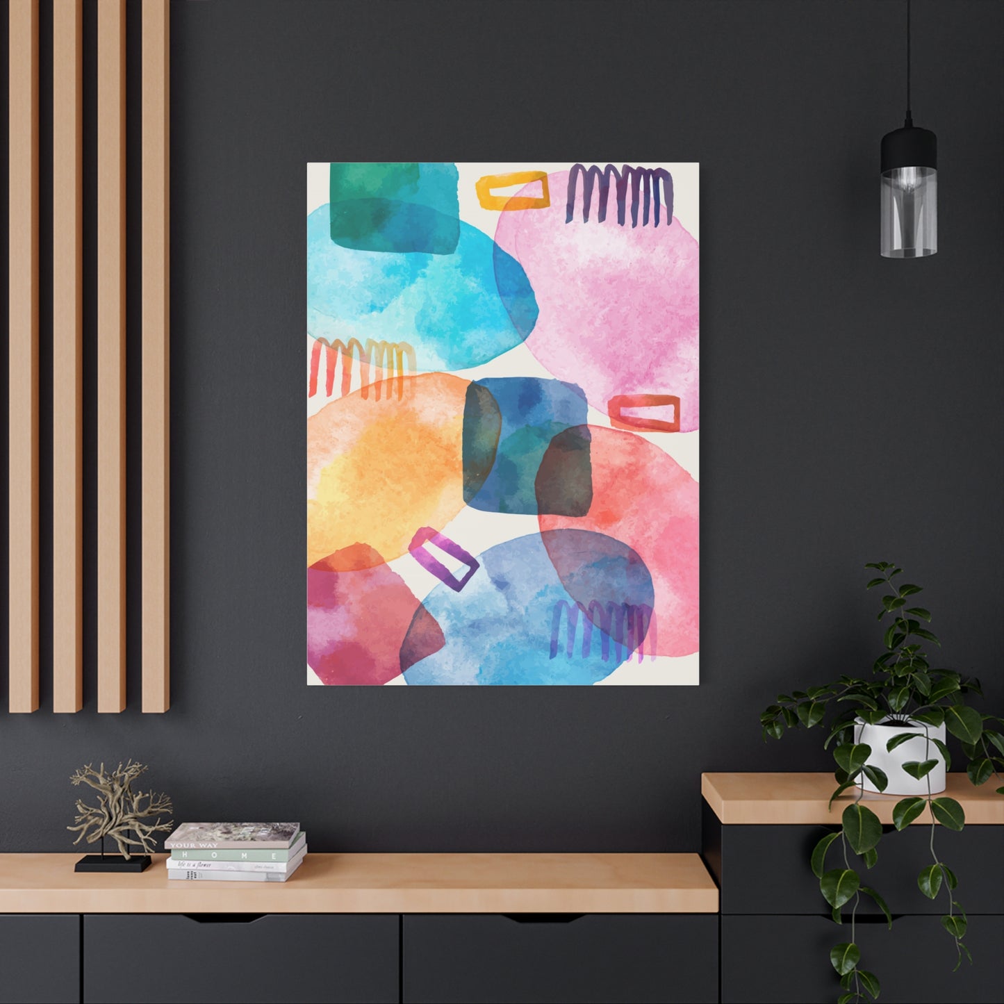 Liquid Calm Art Set 1.3- Matte Canvas Decor with Minimalist Leaf Design