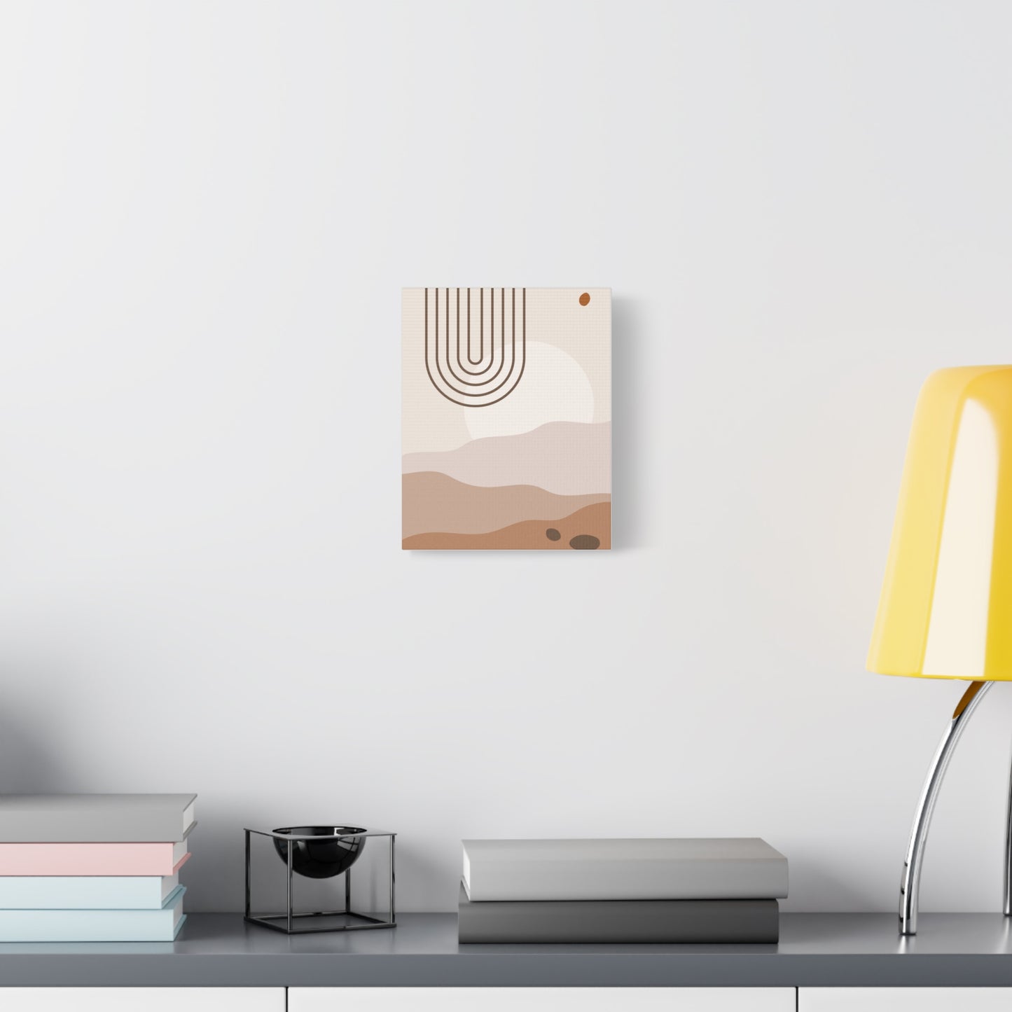 Brown View Wall Art Set 1.1 - Matte Canvas Decor with Minimalist Leaf Design