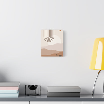 Brown View Wall Art Set 1.1 - Matte Canvas Decor with Minimalist Leaf Design
