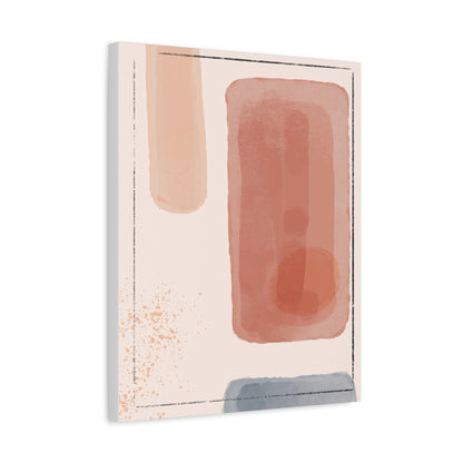 Pink Water Minimal Art Set 1.3 - Matte Canvas Decor with Minimalist Leaf Design