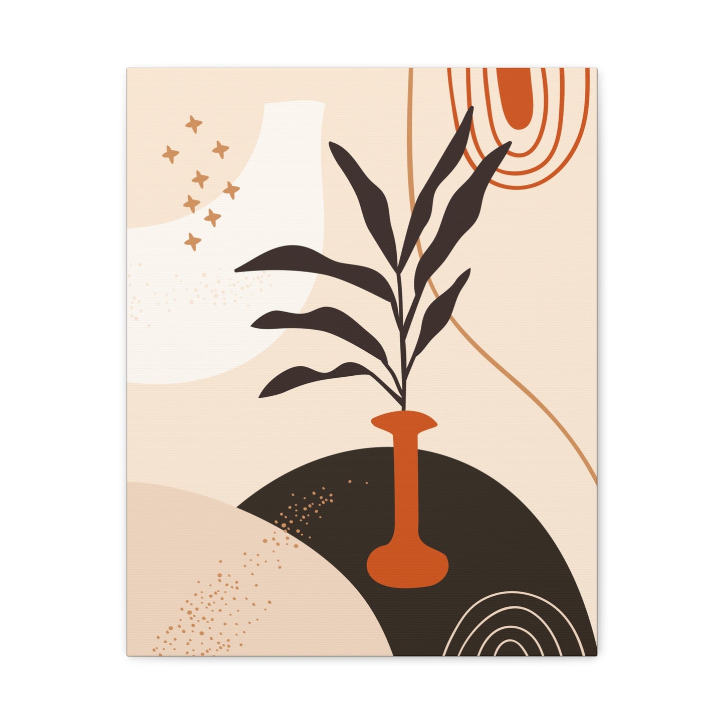Boheme Luna  Art Set 1.1 - Matte Canvas Decor with Minimalist Leaf Design