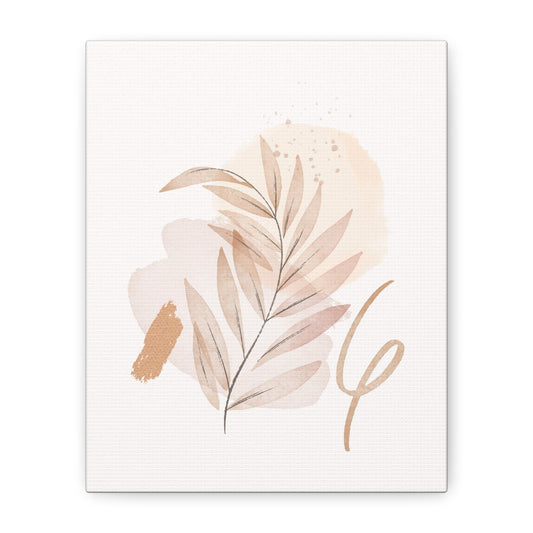 Abstract Earthy Florals Art Set 1.1 - Matte Canvas Decor with Minimalist Leaf Design