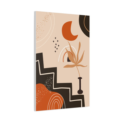 Boheme Luna  Art Set 1.2 - Matte Canvas Decor with Minimalist Leaf Design
