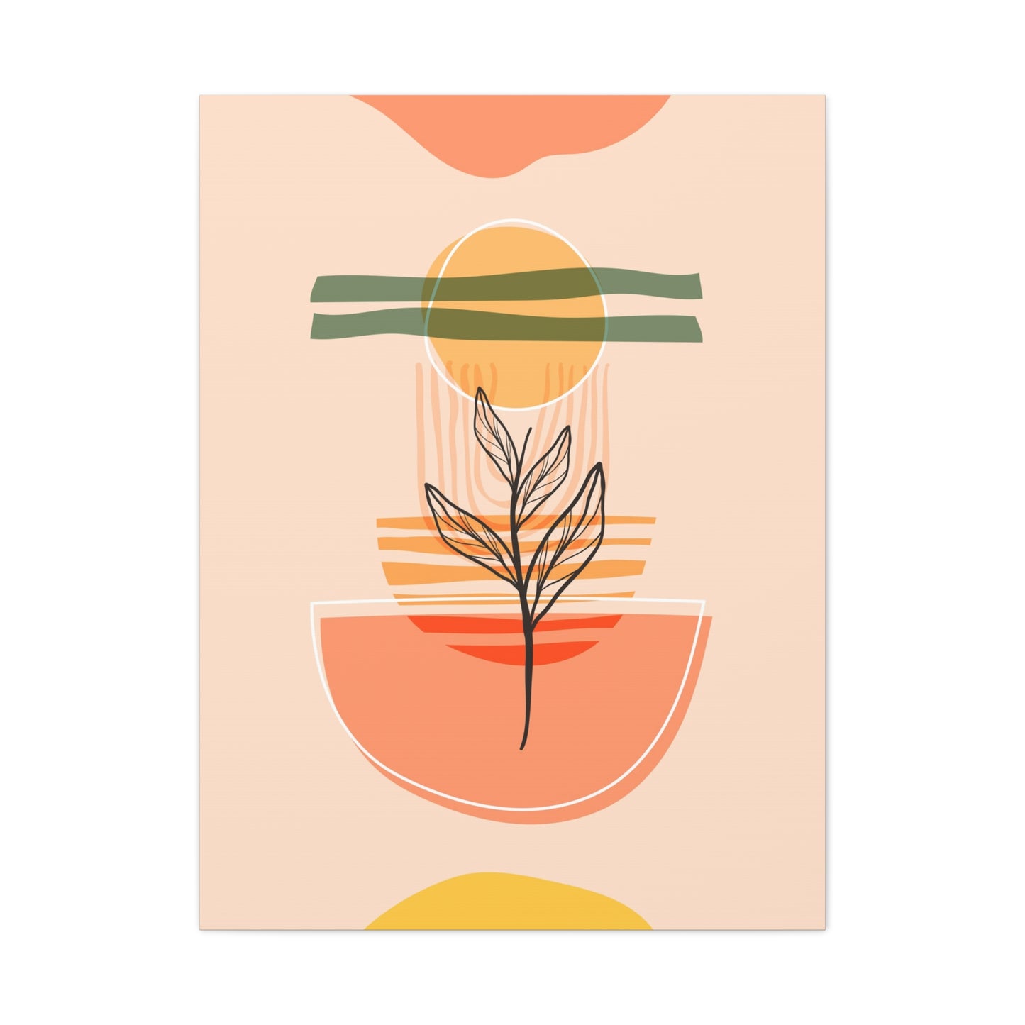 Sunway Minimal Art Set 1.3 - Matte Canvas Decor with Minimalist Leaf Design
