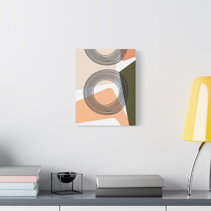 Minimal Pink Line Art Set 1.2 - Matte Canvas Decor with Minimalist Leaf Design
