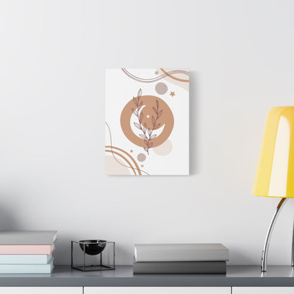 Sunset Botanica Art 1.1 - Matte Canvas Decor with Minimalist Leaf Design