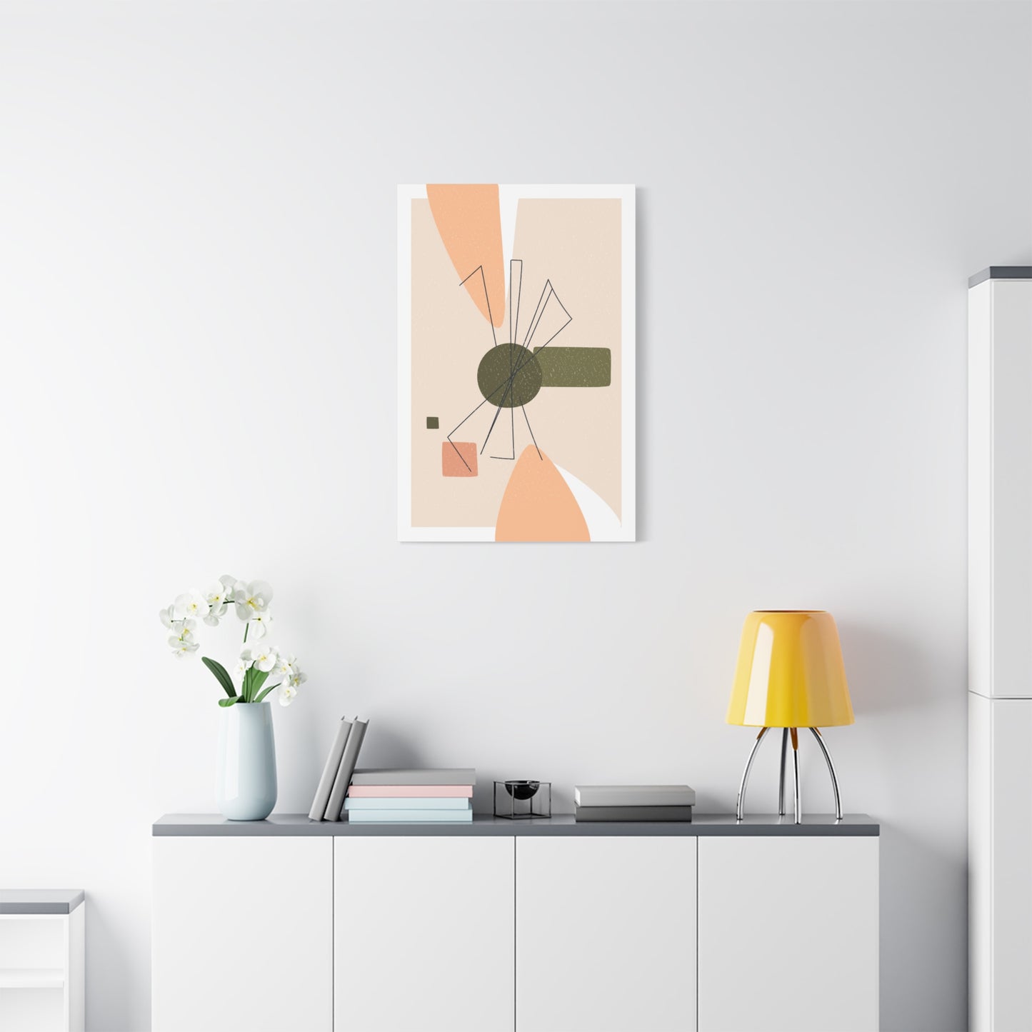 Minimal Pink Line Art Set 1.3 - Matte Canvas Decor with Minimalist Leaf Design