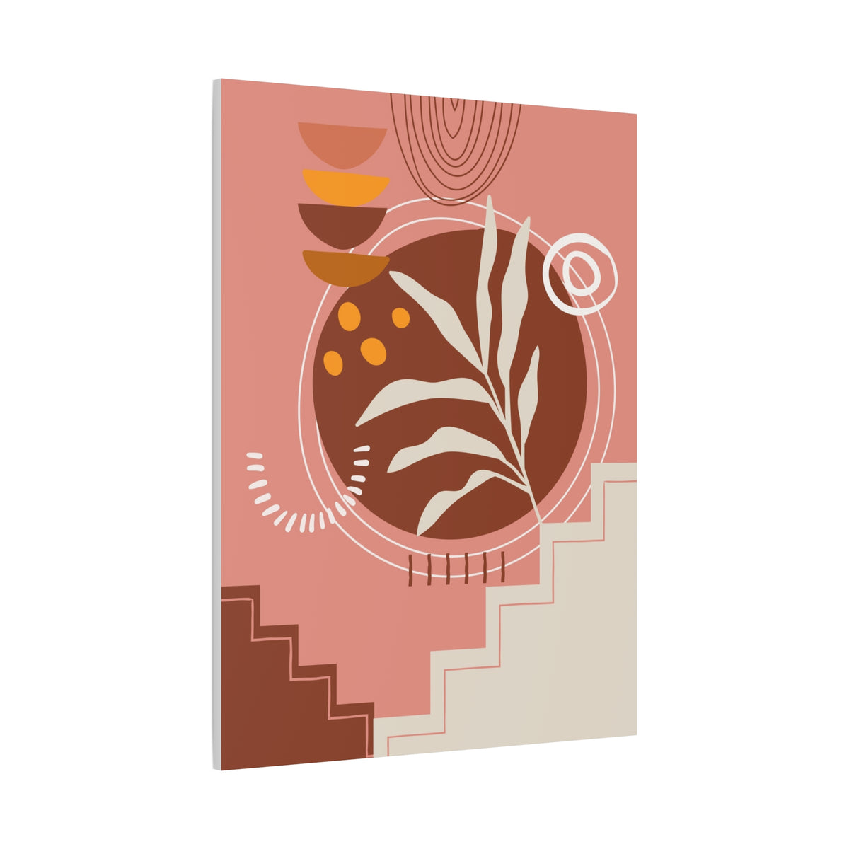 Wander Vase Art Set 1.1 - Matte Canvas Decor with Minimalist Leaf Design