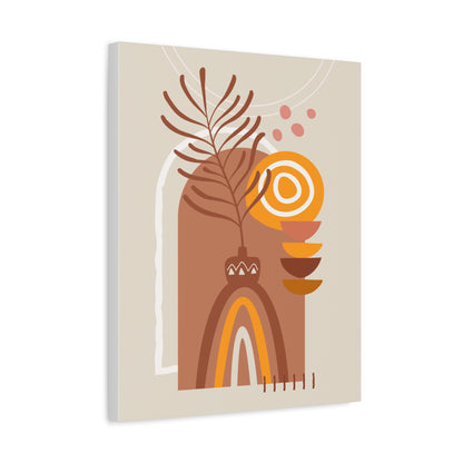 Wander Vase Art Set 1.2 - Matte Canvas Decor with Minimalist Leaf Design