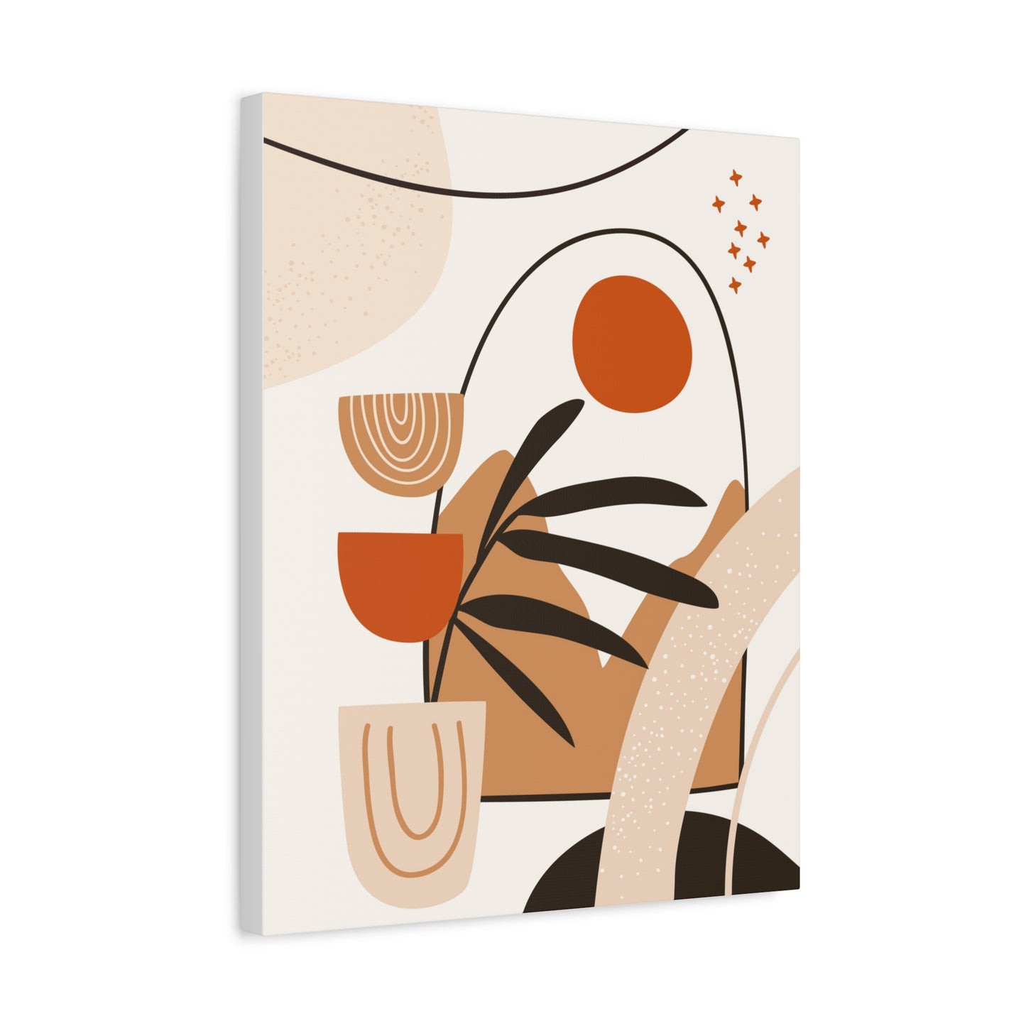 Boheme Luna  Art Set 1.3 - Matte Canvas Decor with Minimalist Leaf Design