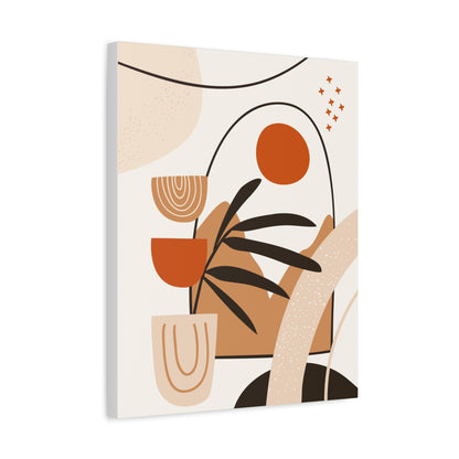 Boheme Luna  Art Set 1.3 - Matte Canvas Decor with Minimalist Leaf Design