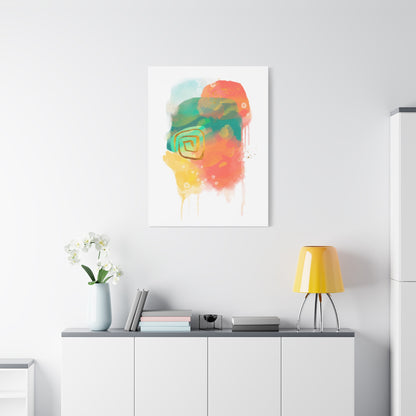 Watercolor Painting Set 1.2 - Matte Canvas Decor with Minimalist Leaf Design