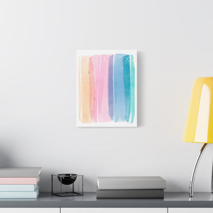 Soft Watercolor Color Set 1.3- Matte Canvas Decor with Minimalist Leaf Design