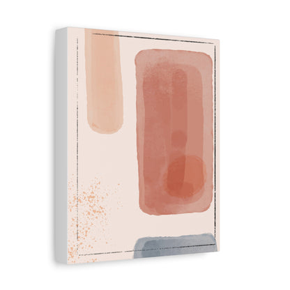 Pink Water Minimal Art Set 1.3 - Matte Canvas Decor with Minimalist Leaf Design