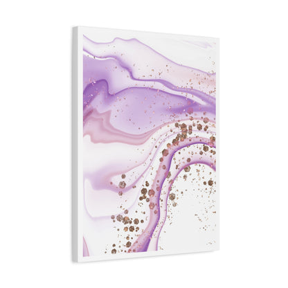 Blush Pink Marble Wall Art Set 1.3 - Matte Canvas Decor with Minimalist Leaf Design