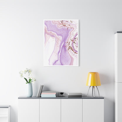 Blush Pink Marble Wall Art Set 1.2 - Matte Canvas Decor with Minimalist Leaf Design