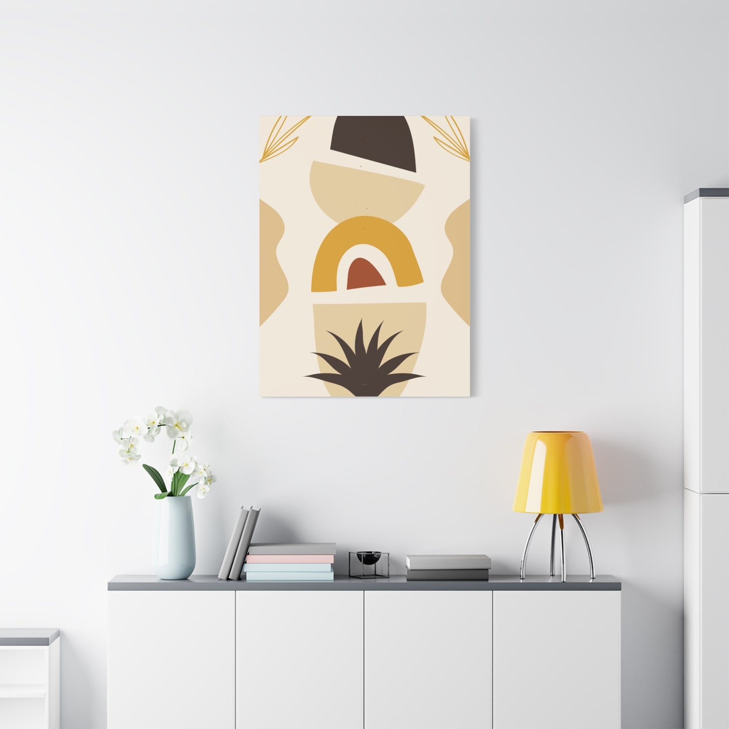 Nocturne Petal Art Set 1.1 - Matte Canvas Decor with Minimalist Leaf Design